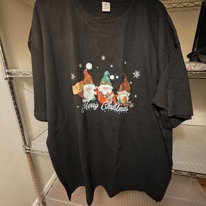 Festive Black Christmas Gnome T-Shirt